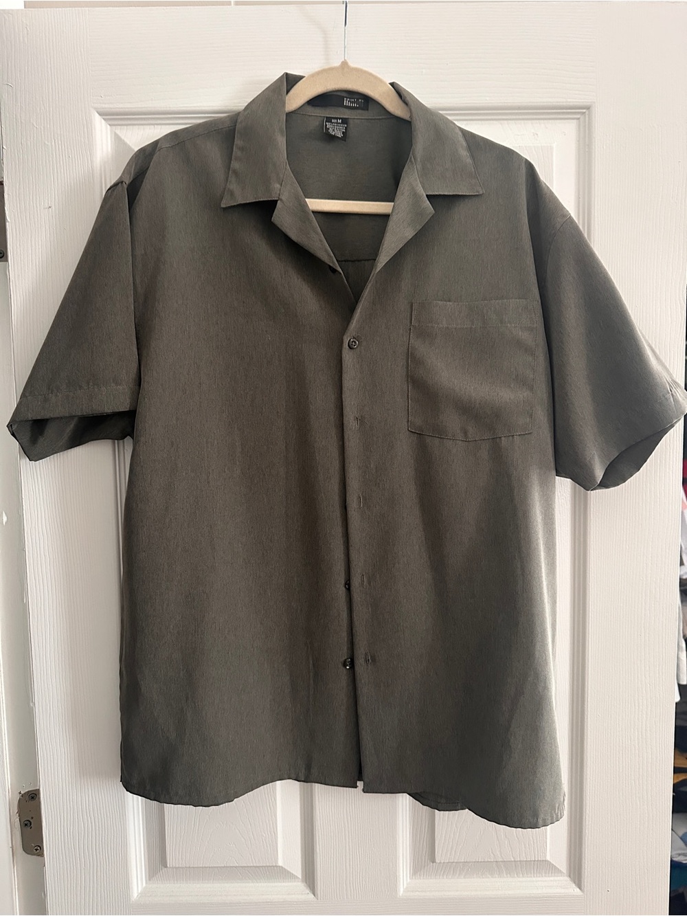 Men's Olive Green Short-Sleeve Button-Down Shirt by Robert Barakett